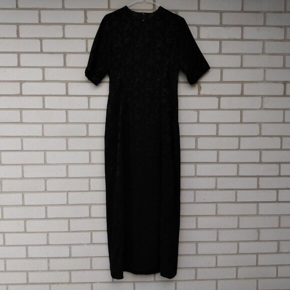 Amish Mennonite Cape Dress 36"B 30"W FORMAL Handmade Black Reverse Satin Party - Picture 3 of 7